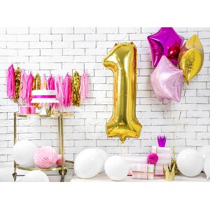 Birthday candle Number 1, gold, 7cm
