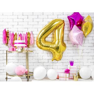 Birthday candle Number 4, gold, 7cm