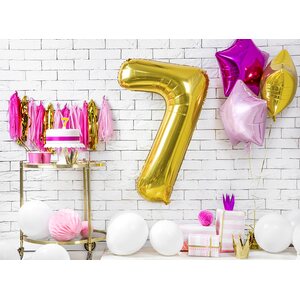 Birthday candle Number 7, gold, 7cm