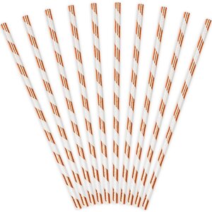 Paper Straws, light rose gold, 19.5cm 1pkt/10pc.
