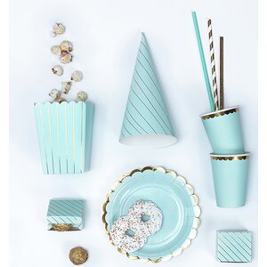 Boxes for popcorn Stripes, light blue, 7x7x12.5cm, 1pkt/6pc.