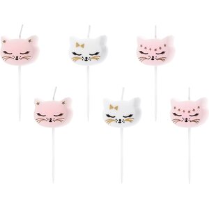 Birthday candles Cat, mix, 2cm 1pkt/6pc.
