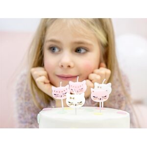 Birthday candles Cat, mix, 2cm 1pkt/6pc.