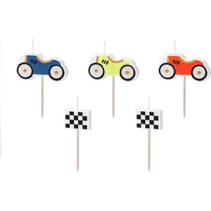 Birthday candles Racing Cars, 2-3 cm, mix 1pkt/5pc.