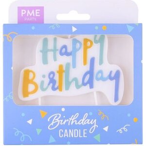 PME kakkukynttilä Happy Birthday sininen