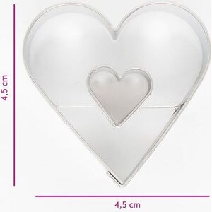 Cookie Cutter Heart in Heart 4,5 cm
