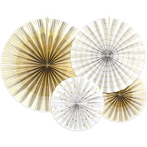 Decorative Rosettes, white: 1pkt/4pc.