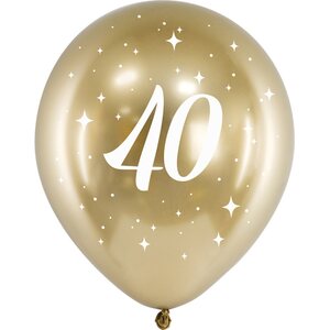 Glossy Balloons 30cm, 40, gold: 1pkt/6pc.