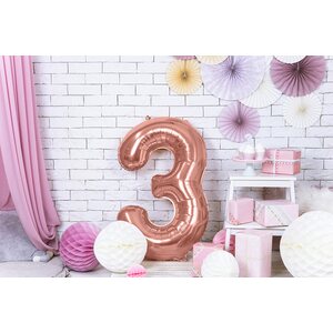 Foil Balloon Number ''3'', 86cm, gold