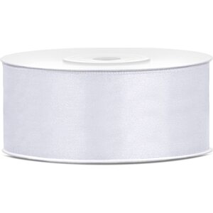 Satin Ribbon, white, 25mm/25m