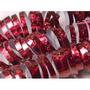 Holographic streamer, red, 3.8m:  1pkt/18pc.