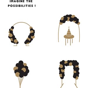 Balloon garland - black and gold, 200cm: 1pkt/60pc.