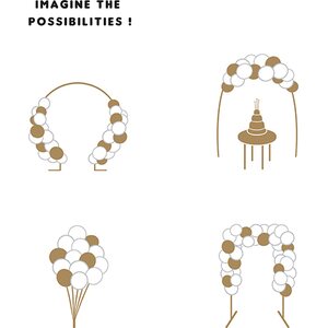 Balloon garland - white and gold, 200cm 1pkt/60pc.
