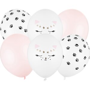 Balloons 30cm, Cat, mix: 1pkt/6pc.