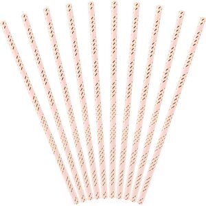 Paper straws, light pink, 19.5cm: 1pkt/10pc.