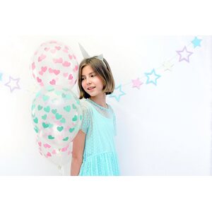 Balloons 30cm, Hearts, Crystal Clear 1pkt/50pc.