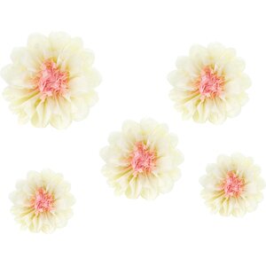 Tissepaper decoration Flowers, cream, 30-20 cm 1pkt/5pc.