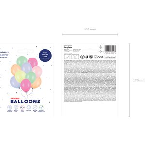 Strong Balloons 27cm, Pastel Mix 1pkt/10pc.