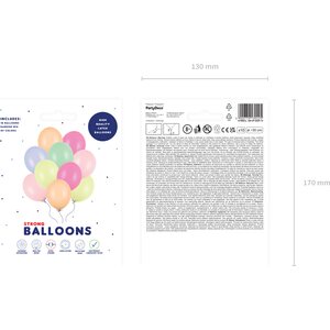 Strong Balloons 30cm, Pastel Mix 1pkt/10pc