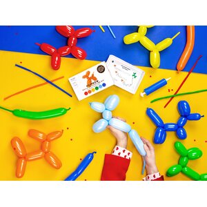 Modeling pastel balloons 130cm with pump, mix 1pkt/30pc.
