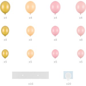 Balloon garland with frame, pink, 160 cm