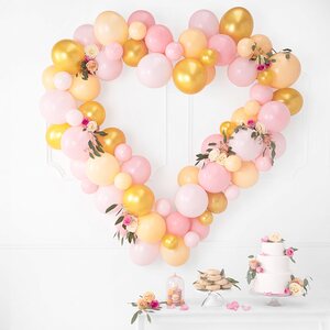 Balloon garland with frame, pink, 160 cm