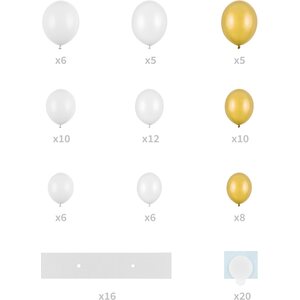 Balloon garland with frame, white, 160 cm