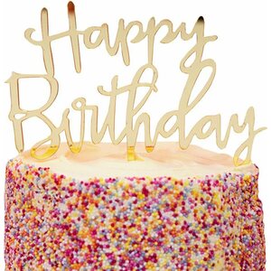 Kakunkoriste kultainen Happy Birthday akryyli