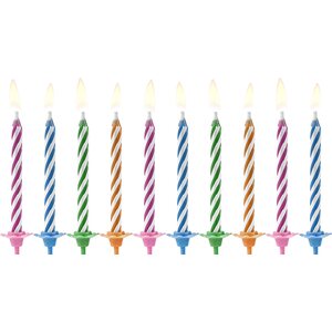 Birthday candles Magic, mix, 6cm 1pkt/10pc