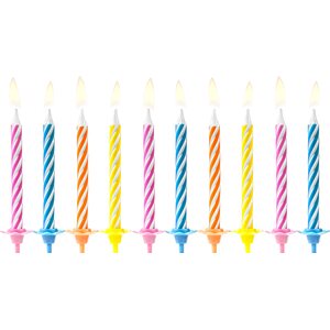 Birthday candles, mix, 6cm 1pkt/10pc