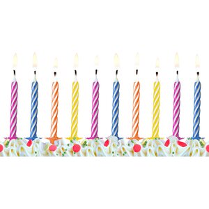 Birthday candles, mix, 6cm 1pkt/10pc