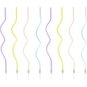 Birthday candles curl, mix, 14cm 1pkt/8pc
