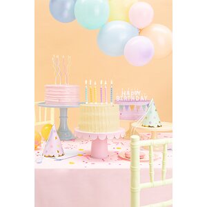 Birthday candles curl, 8.5 cm, mix 1pkt/6pc
