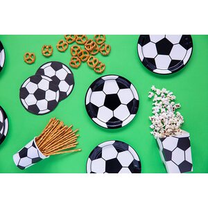Plates Football, mix, 18cm 1pkt/6pc.