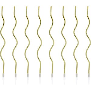 Birthday candles curl, gold, 14 cm 1pkt/8pc