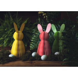 Paper decoration honeycomb Bunny, yellow, 30 cm