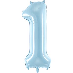 Foil Balloon Number ''1'', 86cm, light blue