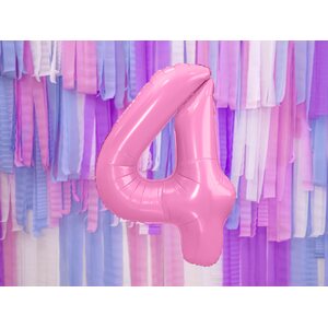 Foil Balloon Number ''4'', 86cm, pink