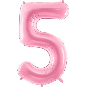 Foil Balloon Number ''5'', 86cm, pink