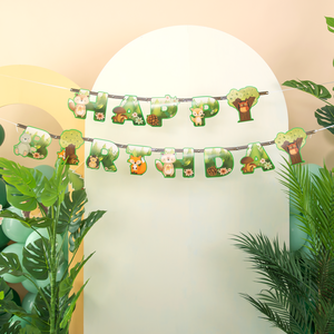 Metsän ystävät Happy Birthday -banneri 210 x 16 cm