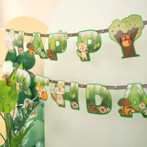 Metsän ystävät Happy Birthday -banneri 210 x 16 cm