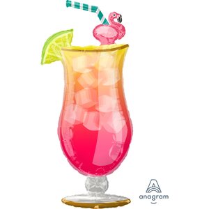 Trooppinen drinkki Let's Flamingle muotofoliopallo 50 cm x 104 cm