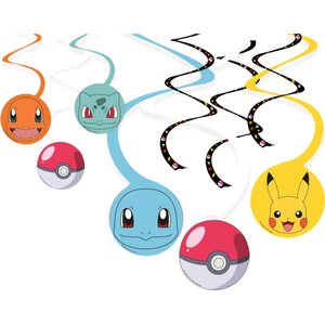 6 Swirl Decorations Pokémon 2024 Paper 60 cm, 40 cm