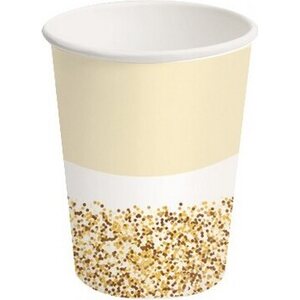 Paper cup 250 ml Glitter Gold