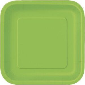 16 LIME GREEN 7IN SQUARE PLATE
