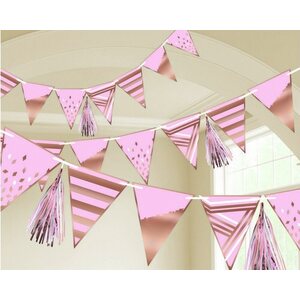 Pennant Banner Rose Gold B-day Paper 255cm