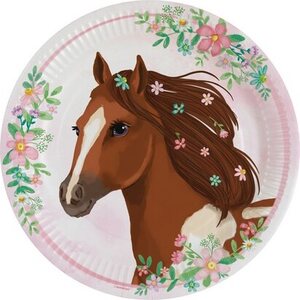 8 Plates Beautiful Horses Paper 22.8 cm SUP
