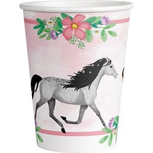 8 Cups Beautiful Horses Paper 250 ml SUP