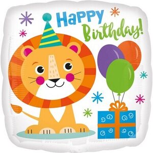 Happy Birthday leijona tavallinen foliopallo 43 cm