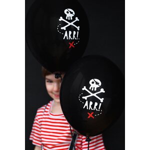 Balloons 30cm, Pirates Party, Pastel Black: 1pkt/6pc.